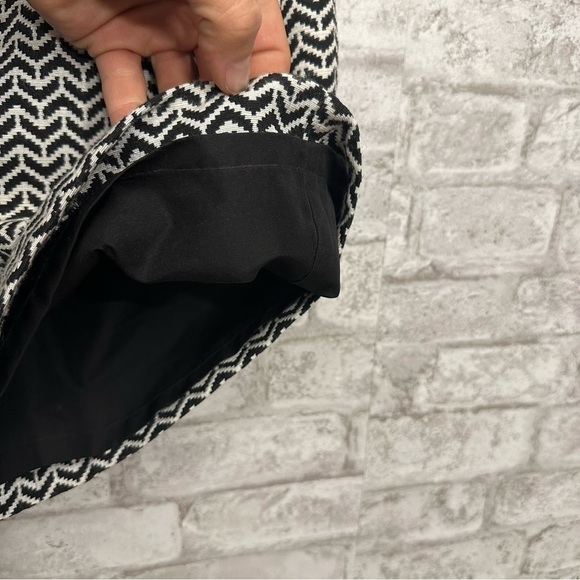 Loft Black & White Geometric Modest Work Office Skirt - Picture 4 of 5
